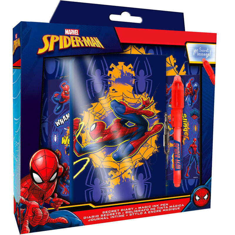 Diario Con Boligrafo Magico Spiderman Marvel