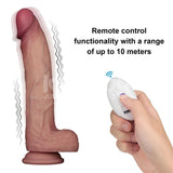Dildo Con Vibración Piel Deslizante Silicona Dual Layer 10