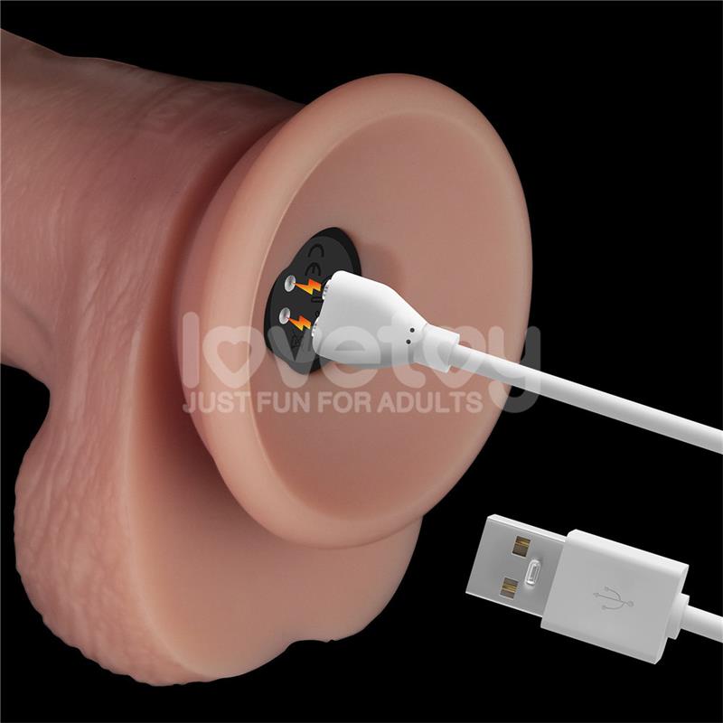 Dildo Con Vibración Piel Deslizante Silicona Dual Layer 10