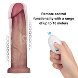 Dildo Con Vibración Piel Deslizante Silicona Dual Layer 9