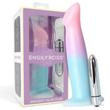 Dildo Con Vibración Silicona Líquida Color Degradado Y Ventosa 17 Cm