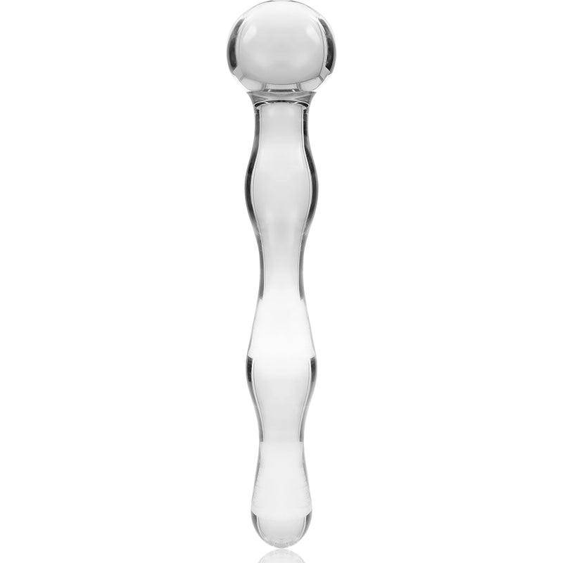 Dildo Cristal Nebula Series By Ibiza - Modelo 13  Borosilicato 18 X 3.5 Cm Transparente