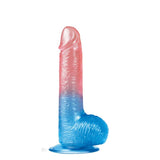 Dildo Dazzle Studs 7.5 Rosa Y Azul