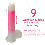 Dildo Doble Capa Con Vibración, Thrusting Y Calor