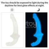 Dildo Doble Lumino Play Luz Azul 10.5