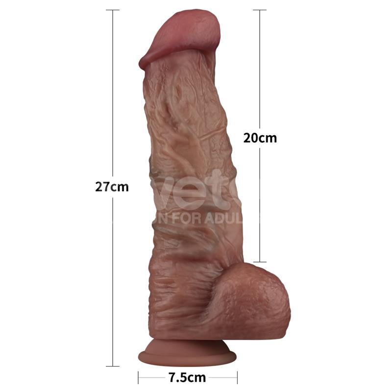 Dildo Dual Layered Xxl 10.5 Negro