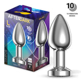 Dimpor Plug Anal Cromado Con Vibración Usb Magnético Talla L