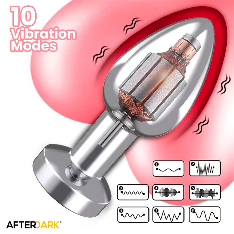 Dimpor Plug Anal Cromado Con Vibración Usb Magnético Talla L