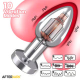 Dimpor Plug Anal Cromado Con Vibración Usb Magnético Talla L