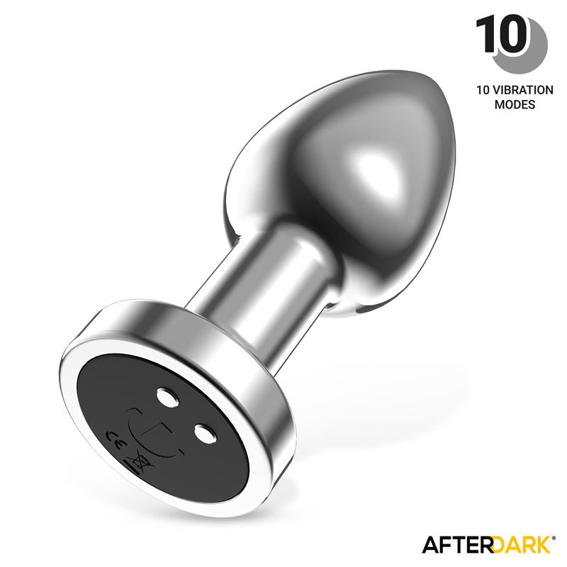 Dimpor Plug Anal Cromado Con Vibración Usb Magnético Talla M