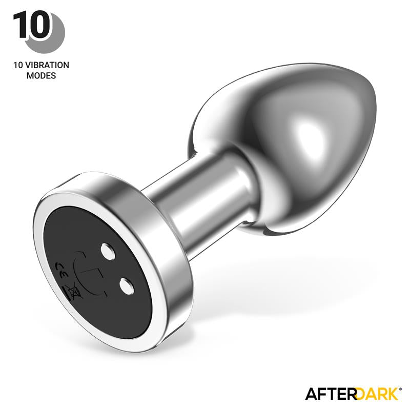 Dimpor Plug Anal Cromado Con Vibración Usb Magnético Talla S