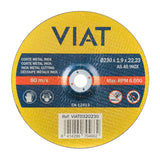 Disco Abrasivo Fino 1,9 Mm Para Inox-Metal. Medidas: 230x230x1,9mm Viat0320230 Viat