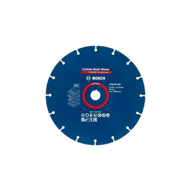 Disco De Corte Bosch Professional Expert Carbide Multiwheel, Ø 230 Mm, Diámetro 22,23 Mm, Recto 2608901682