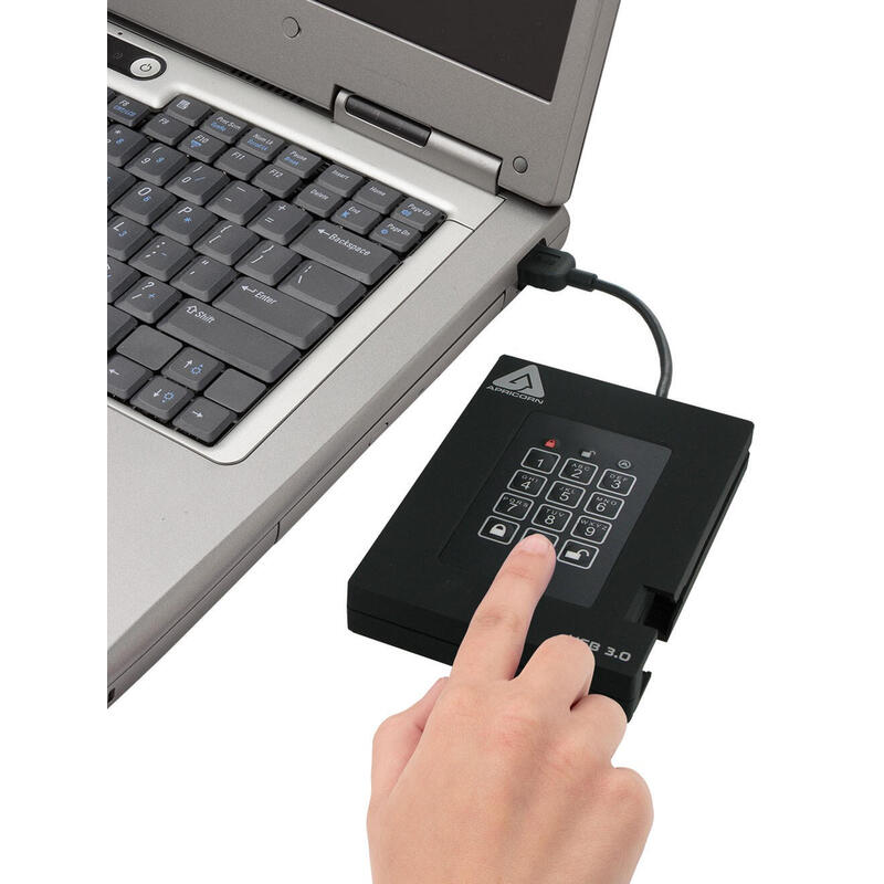 Disco Externo Hdd Apricorn 2,5 2tb Aegis Fortr. Padlock,256-Bit Aes-Xts,Usb3.0