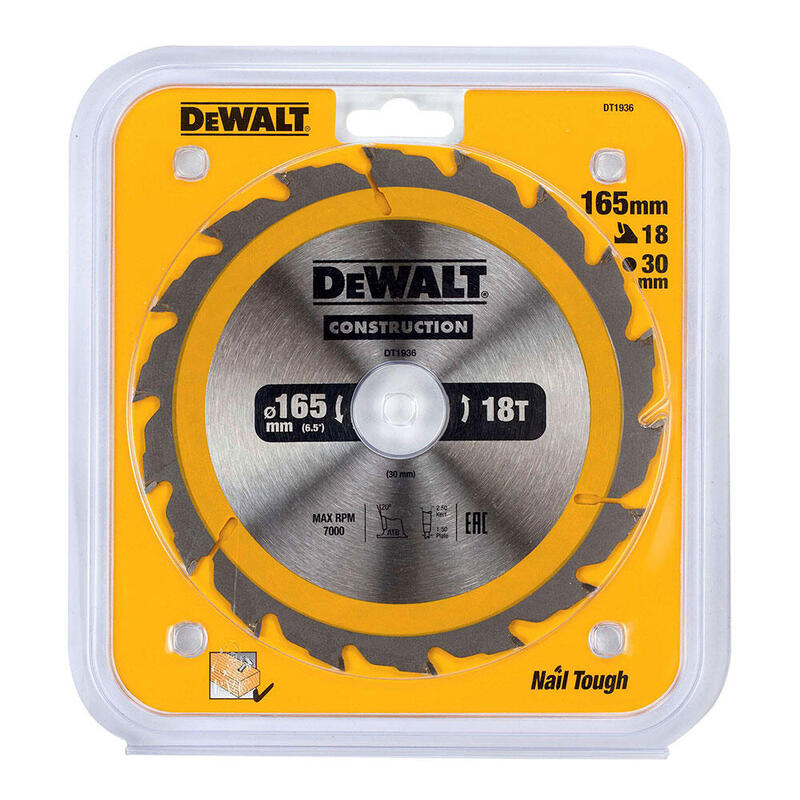 Disco Para Construccion Ø165x30mm 18t (Ac) Dt1936-Qz Dewalt