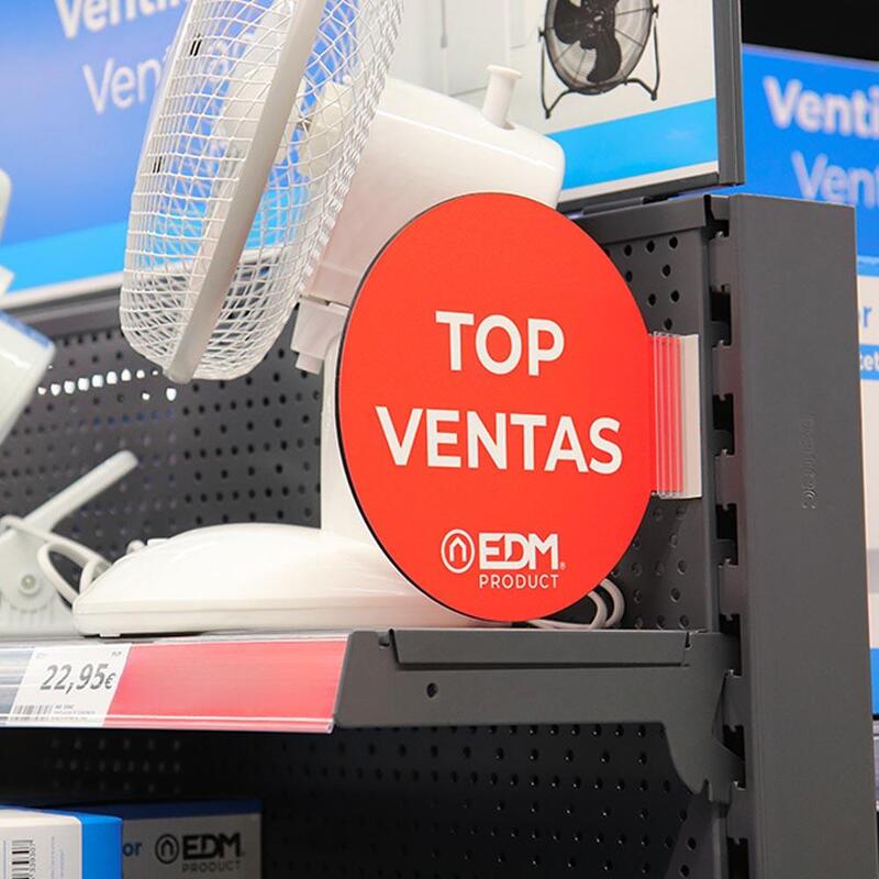 Display Promoción Módulo Castellano "Top Ventas" Edm Ø 20cm. Contiene Soporte Adhesivo 02942.