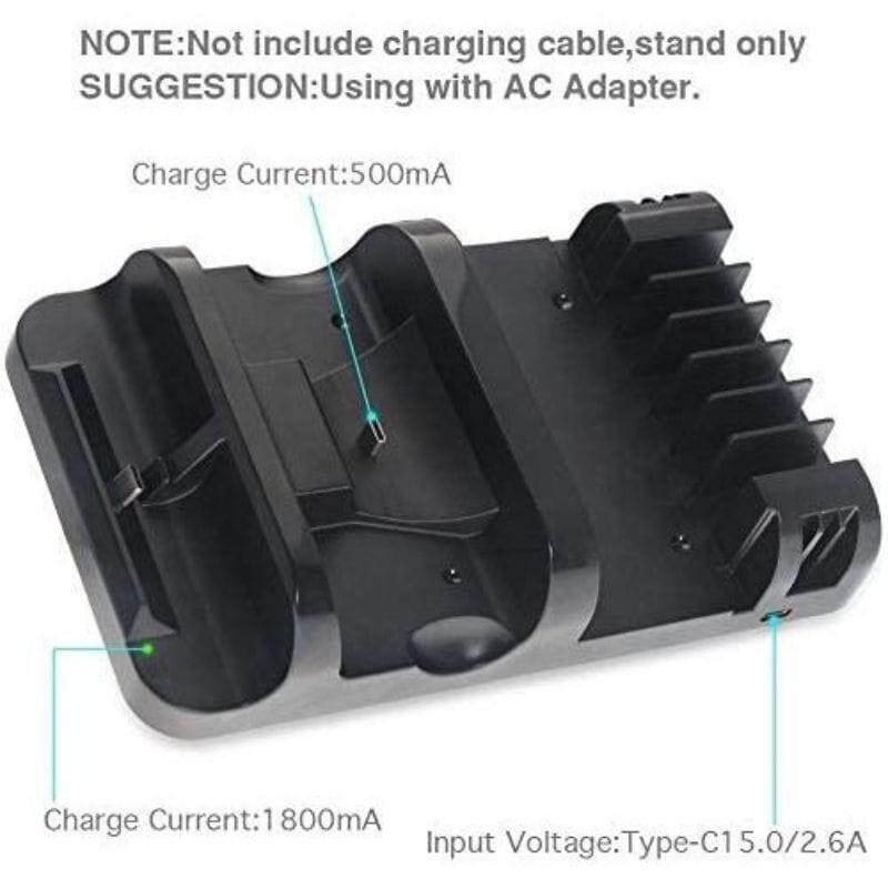 Dobe Tns-895 Soporte Carga Mandos Nintendo Switch Negro  Base De Carga