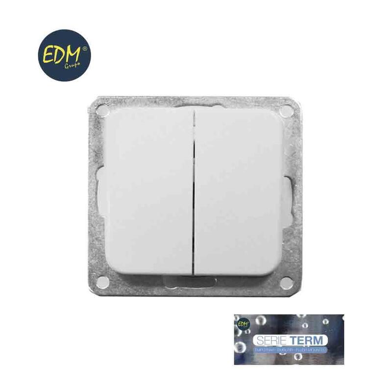 Doble Interruptor Empotrar "Serie Term" Edm (Bolsa Blister)