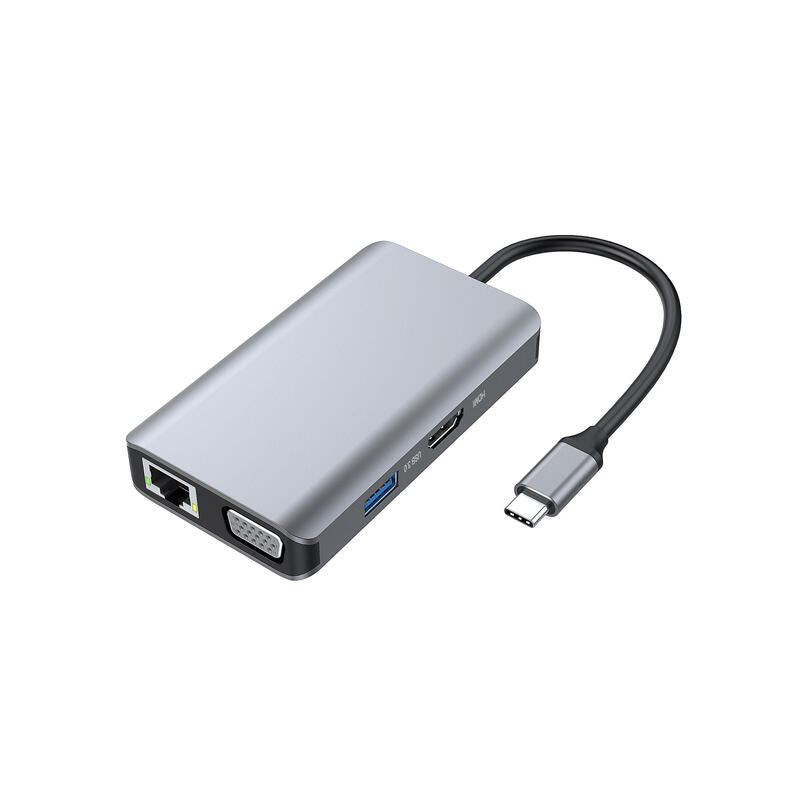 Dock Usb-C 7in1 Conceptronic Hdmi Vga Usb 3.0 Lan Gigabit  Usb-C Carga 100w