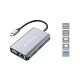 Dock Usb-C 7in1 Conceptronic Hdmi Vga Usb 3.0 Lan Gigabit  Usb-C Carga 100w