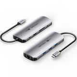Docking Usb Tipo-C Vention Tqlhb 1xhdmi 4k 3xusb 1xusb Tipo-C Pd 1xrj45 1xjack 3.5mm 1xlector De Tarjetas Gris