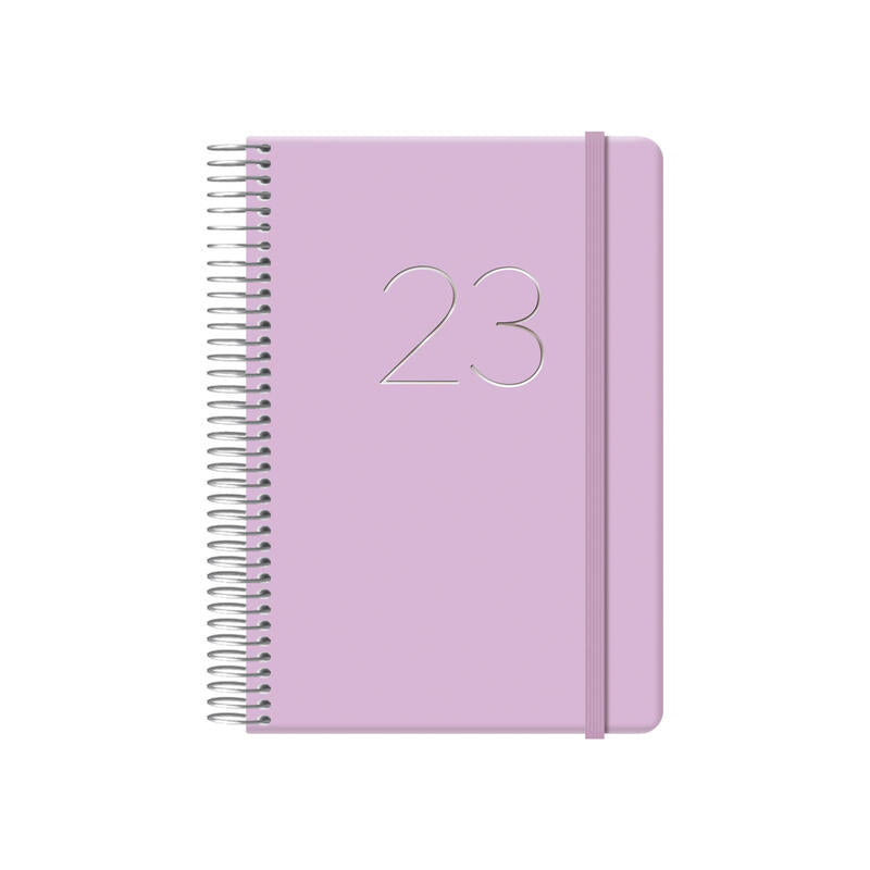 Dohe Agenda Anual Gloss 12,5x18cm Espiral D/P Cierre C/Goma Morado 2024