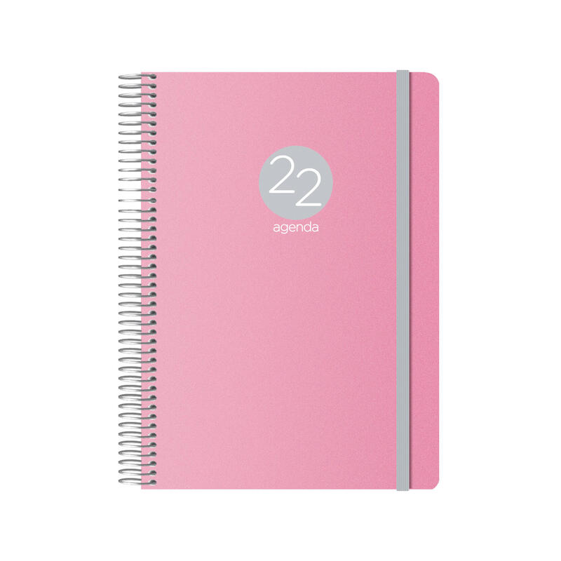 Dohe Agenda Anual Memphis Espiral Dia Página 15x21 Cm Rosa 2023