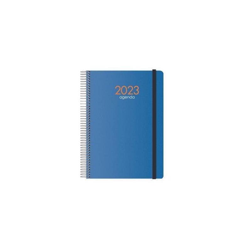 Dohe Agenda Anual Syncro Espiral Dia Pagina 15x21 Cm Azul Castellano 2023