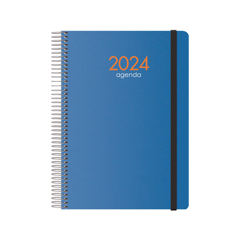 Dohe Agenda Anual Syncro Espiral Semana Vista 15x21 Cm Azul Castellano 2023