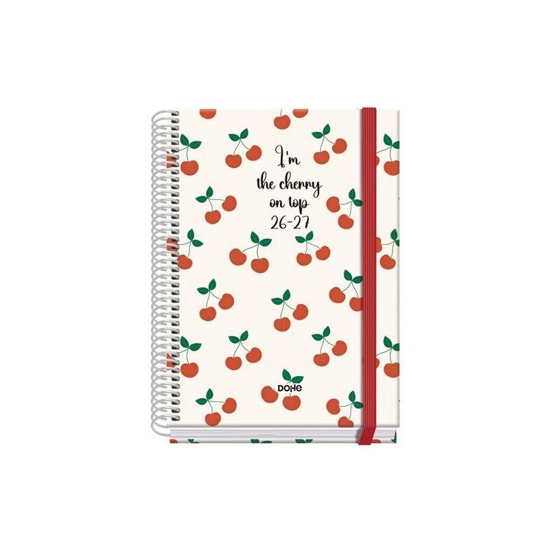 Dohe Agenda Escolar Prime A5 Espiral Sv Cartón Forrado Mod. Cerezas 2026-2027