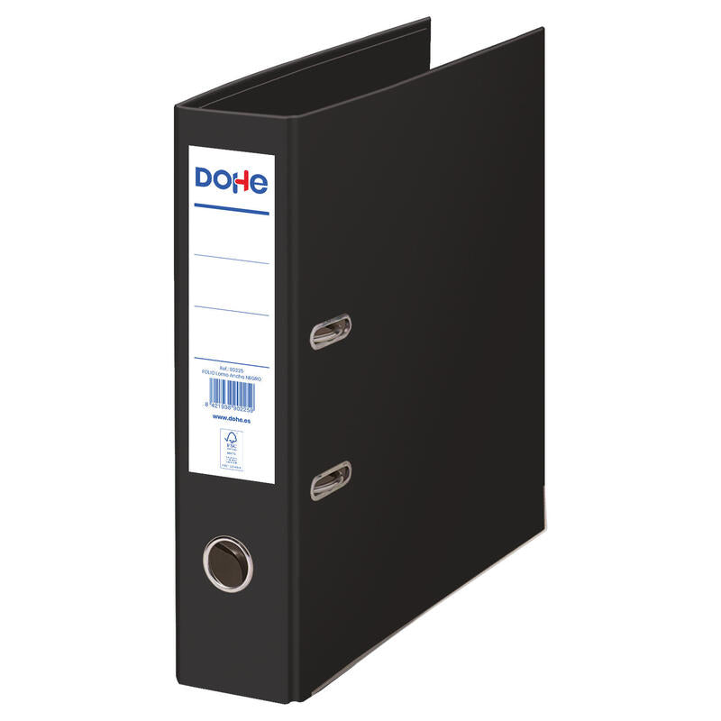 Dohe Archivador Ecofile Folio 320x285mm - Carton Rigido Forrado - Ollao, Rado, Tarjetero Adhesivo - Cantonera Metalica