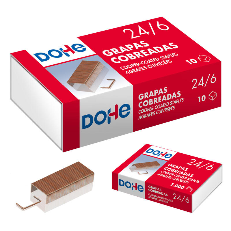 Dohe Caja De 1000 Grapas 24/6 Cobreadas