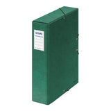 Dohe Caja Para Proyectos Lomo 7cm - Carton Forrado Con Papel Impreso Y Plastificado - Cierre Con Gomas - Verde