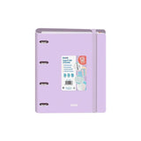 Dohe Carpeta Anillas Mixtas 4x35mm Recambio A4 100h 5x5mm 90gr 4 Separadores Polyfoam Morado Pastel