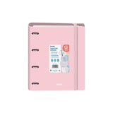 Dohe Carpeta Anillas Mixtas 4x35mm Recambio A4 100h 5x5mm 90gr 4 Separadores Polyfoam Rosa Pastel