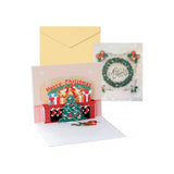 Dohe Chimenea Tarjeta 3d De Felicitacion Navideña Con Sobre - Tamaño 15x17.5cm - Impresas A Todo Color