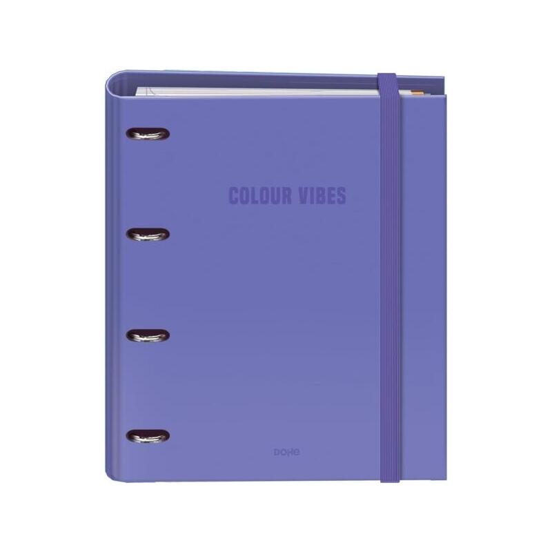 Dohe Colour Vibes Carpeta De 4 Anillas Mixtas De 35mm Recambio 100 Hojas Cuadricula 5mm - Formato A4 - Cierre Con Goma