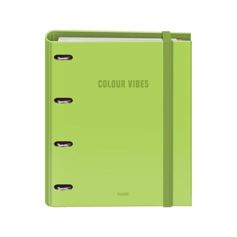 Dohe Colour Vibes Carpeta De 4 Anillas Mixtas De 35mm Recambio 100 Hojas Cuadricula 5mm - Formato A4 - Cierre Con Goma