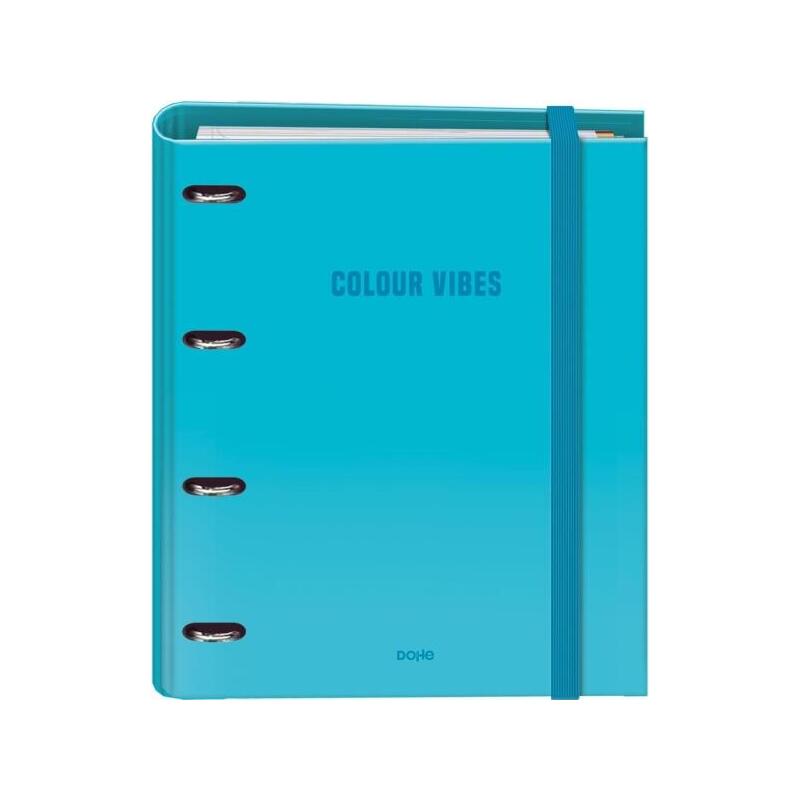 Dohe Colour Vibes Carpeta De 4 Anillas Mixtas De 35mm Recambio 100 Hojas Cuadricula 5mm - Formato A4 - Cierre Con Goma