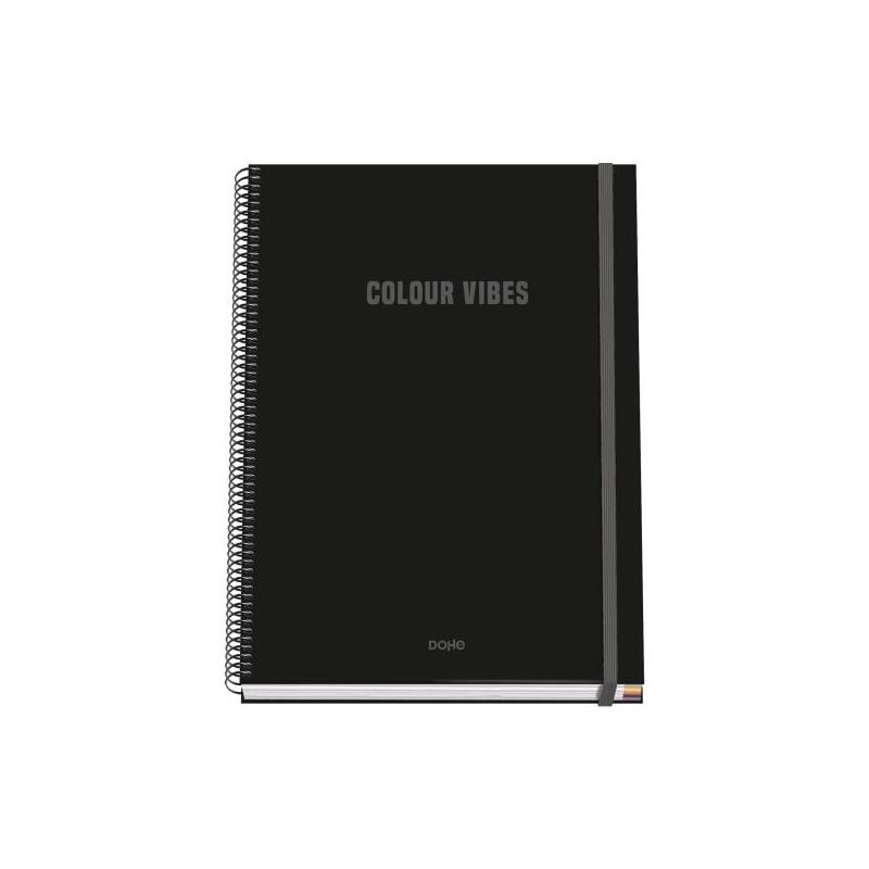 Dohe Colour Vives Cuaderno Espiral A4 100 Hojas Microperforadas Cuadricula 5mm - Tapa Dura Carton Forrado - Cierre De