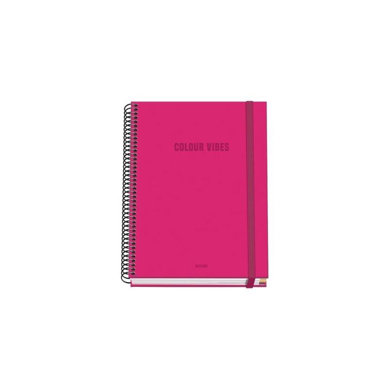 Dohe Colour Vives Cuaderno Espiral A5 100 Hojas Cuadricula 5mm - Tapa Dura Impresa A Todo Color Y Plastificada En