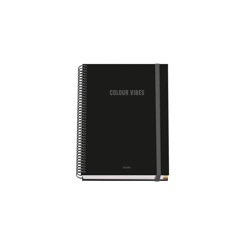 Dohe Colour Vives Cuaderno Espiral A5 100 Hojas Cuadricula 5mm - Tapa Dura Impresa A Todo Color Y Plastificada En