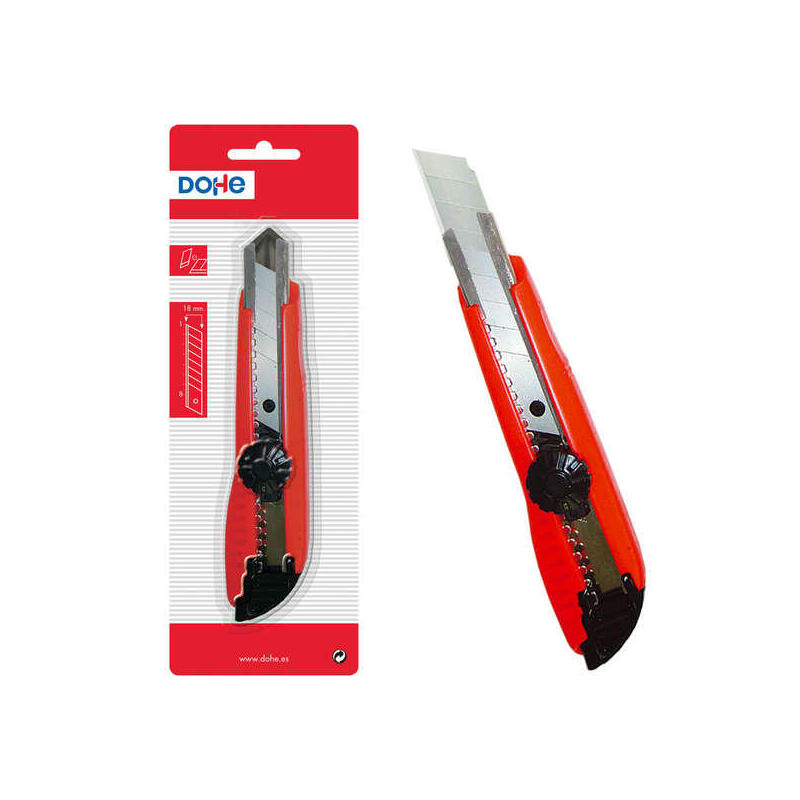 Dohe Cutter De Plastico Resistente - Cuchillas Tronzables De Acero - Sistema De Bloqueo De Alta Seguridad - Guia