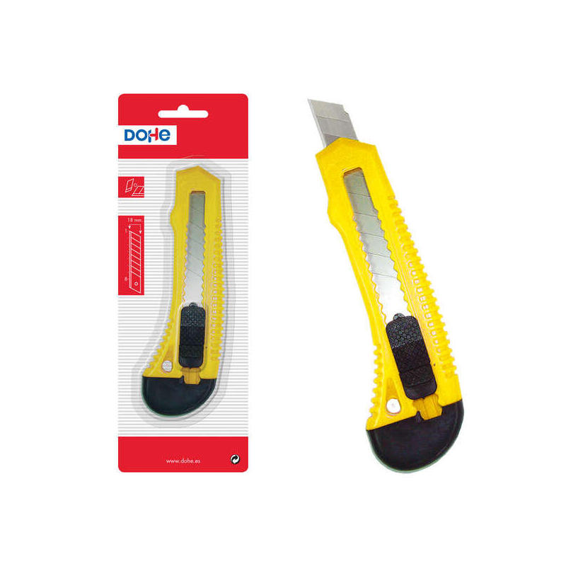 Dohe Cutter Resistente De Plastico - Cuchillas De Acero Tronzables - Sistema De Bloqueo De Cuchilla - Guia De Plastico