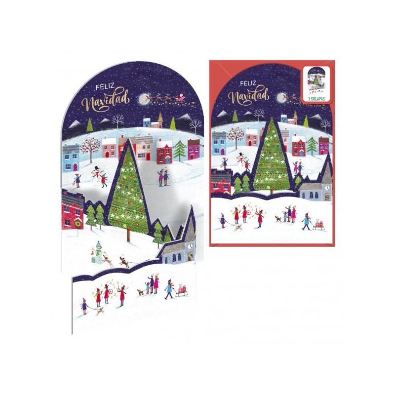 Dohe Mañana De Navidad Pack De 6 Tarjetas Desplegables De Felicitacion Navideña Con Sobre - Impresas A Todo Color