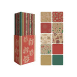 Dohe Navidad Kraft Expositor De 50 Rollos De Papel Regalo - 10 Diseños Diferentes - 5 Rollos Por Diseño - Medidas Del