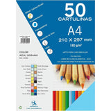 Dohe Pack De 50 Cartulinas A4 180 G/M² - Aptas Para Impresion - Ph Neutro - Libres De Cloro Elemental - Color Azul