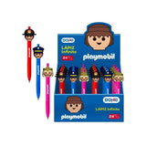 Dohe Playmobil Expositor Con 24 Lapices Infinitos - Grip De Caucho - Se Borra Facilmente - Decorados Playmobil Policia,