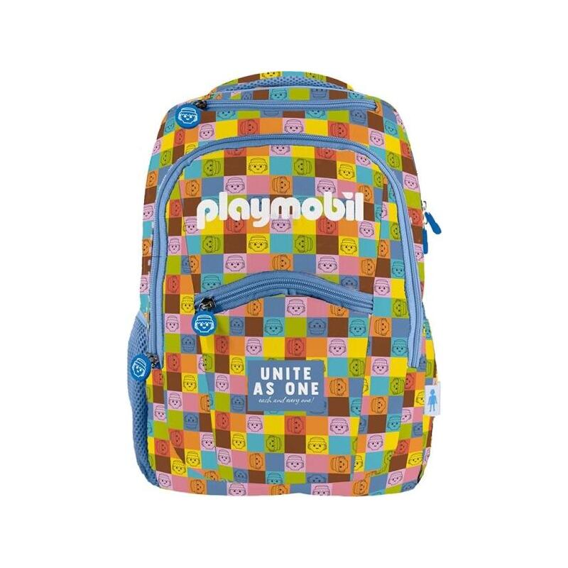 Dohe Playmobil Unite As One Mochila Escolar - Compartimento Principal Con Bolsillo Acolchado - Bolsillos Laterales Para