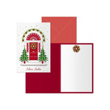 Dohe Red Door Pack De 6 Tarjetas De Felicitacion Navideña Con Sobre - Tamaño Cerrada 11.5x17cm, Abierta 23x17cm - Papel
